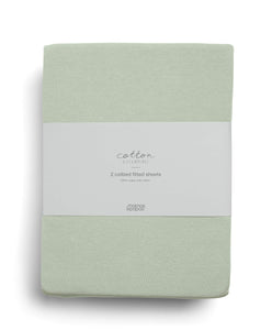 Mamas & Papas Cotton Essentials Cotbed Fitted Sheets (2 pack) - Sage
