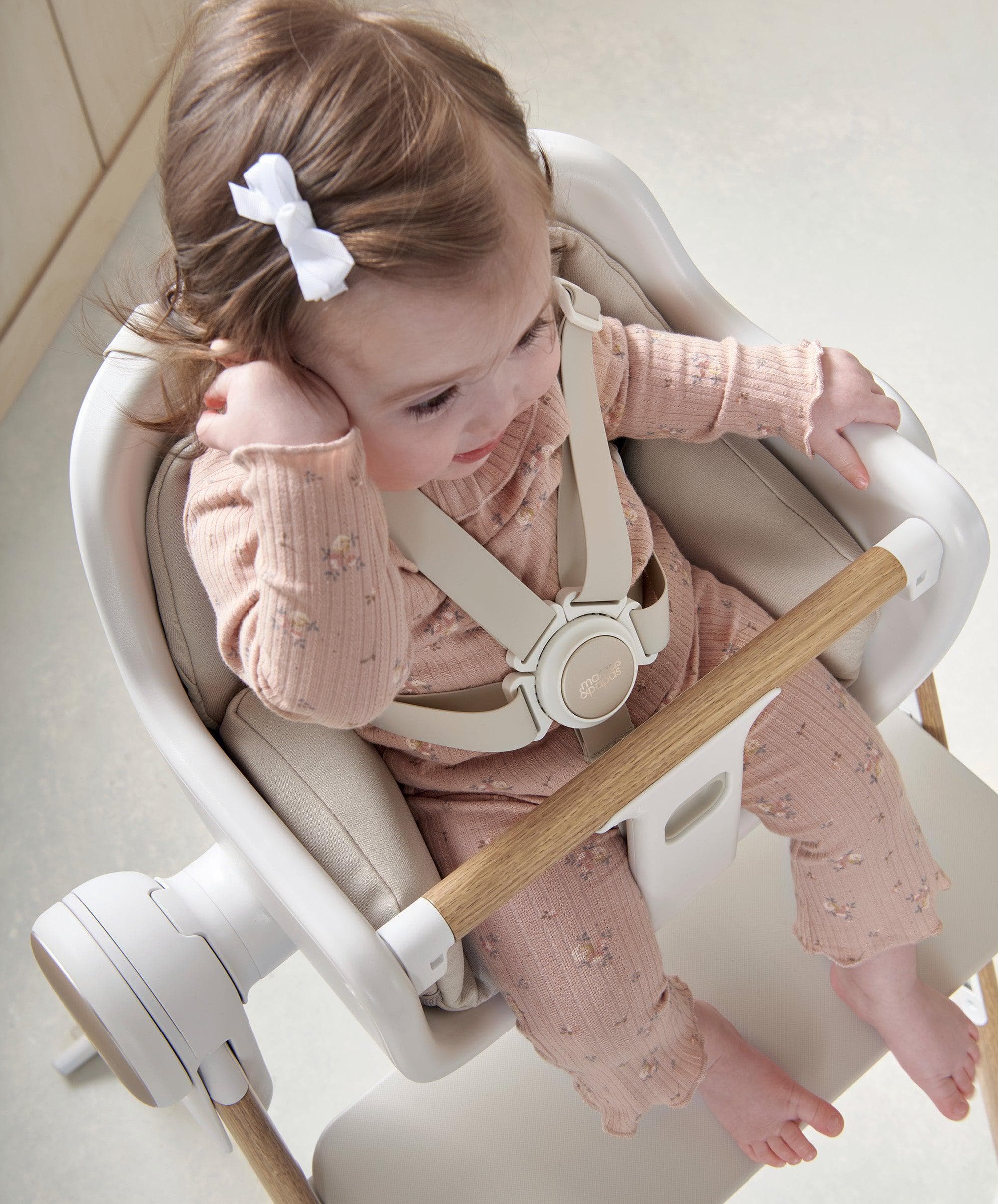 Mamas & Papas Eno Highchair, Bouncer & Cushion Complete Bundle - Cashmere