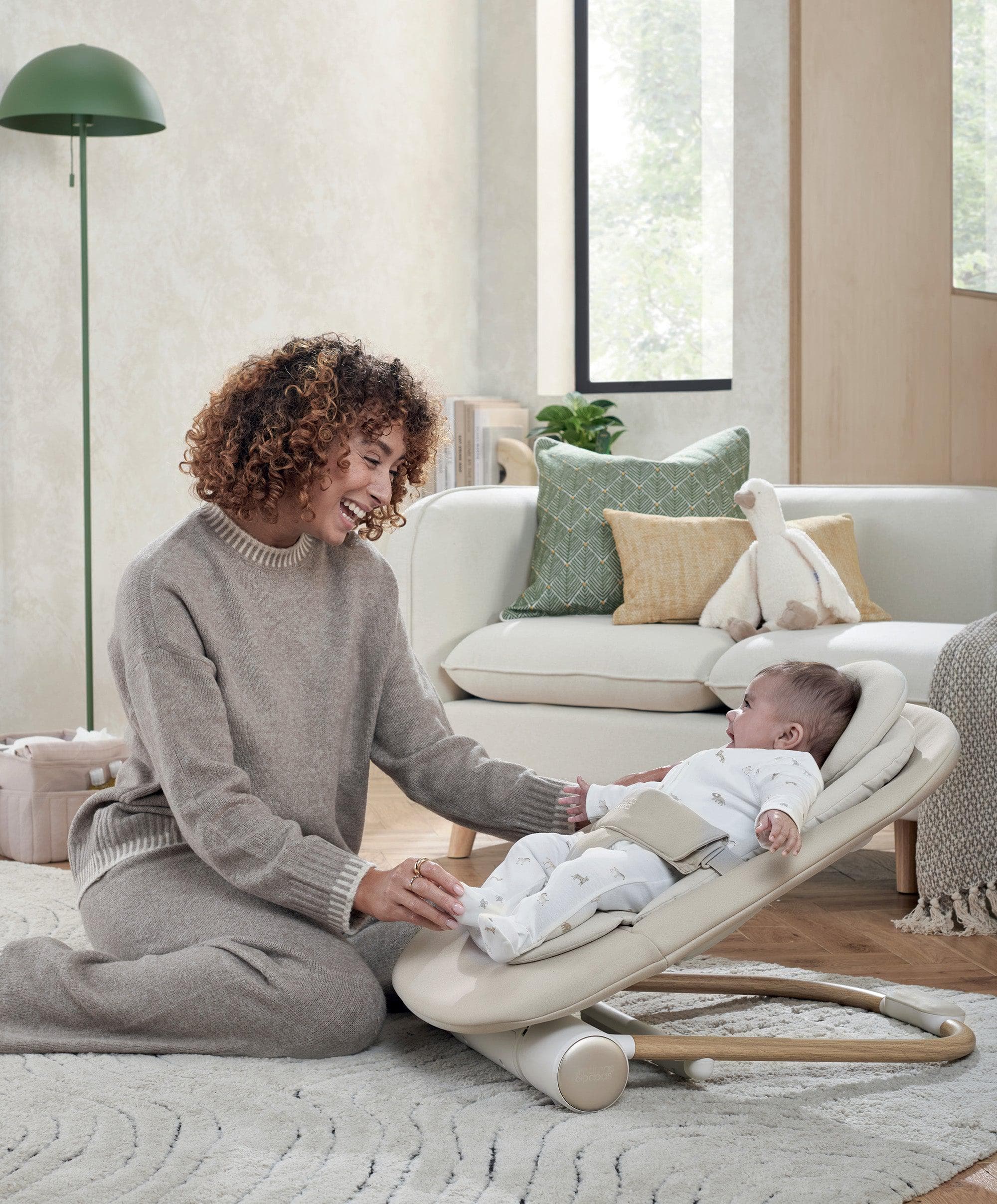 Mamas & Papas Eno Highchair, Bouncer & Cushion Complete Bundle - Cashmere