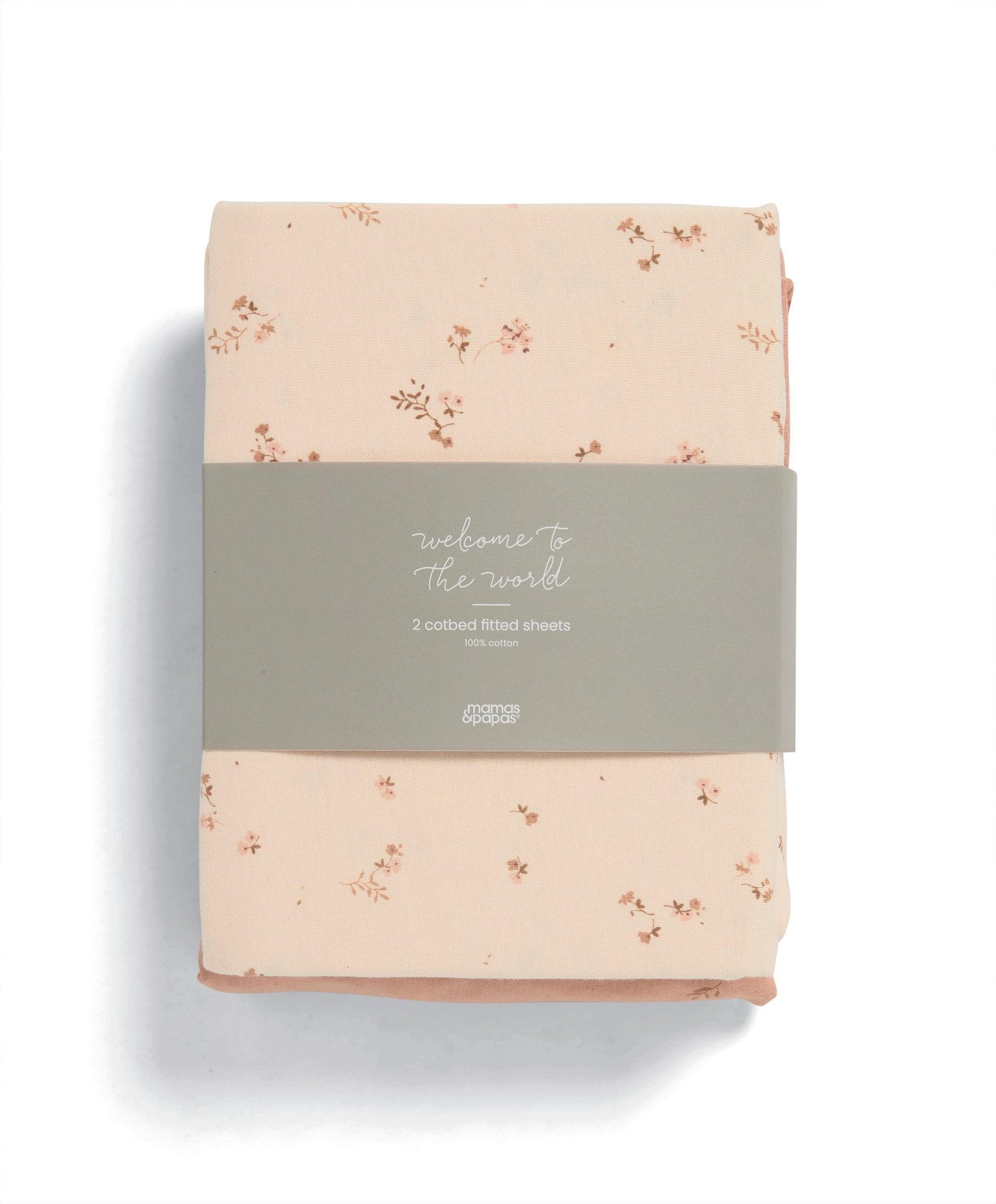 Mamas & Papas Sheets Cotbed Fitted Sheets (2 Pack) - Wildflower