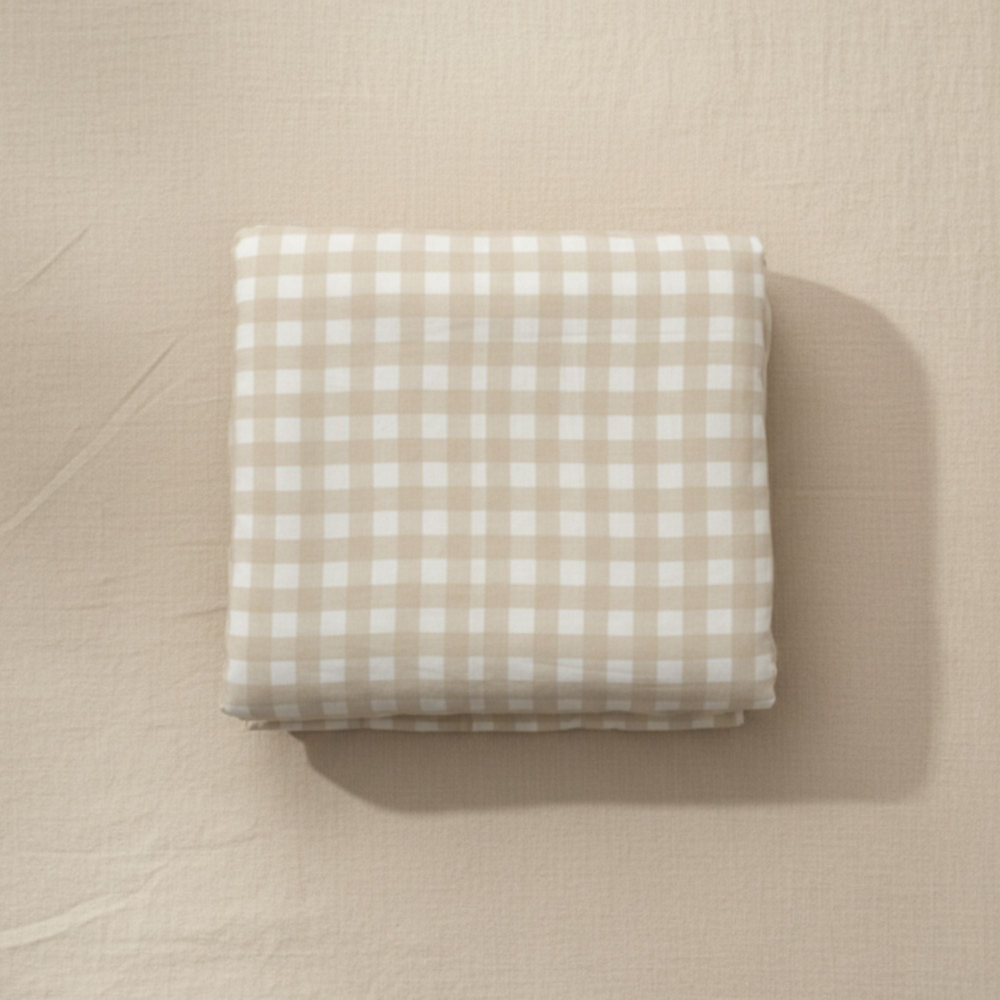 Body Pillow Replacement Cover - (Gingham Beige)