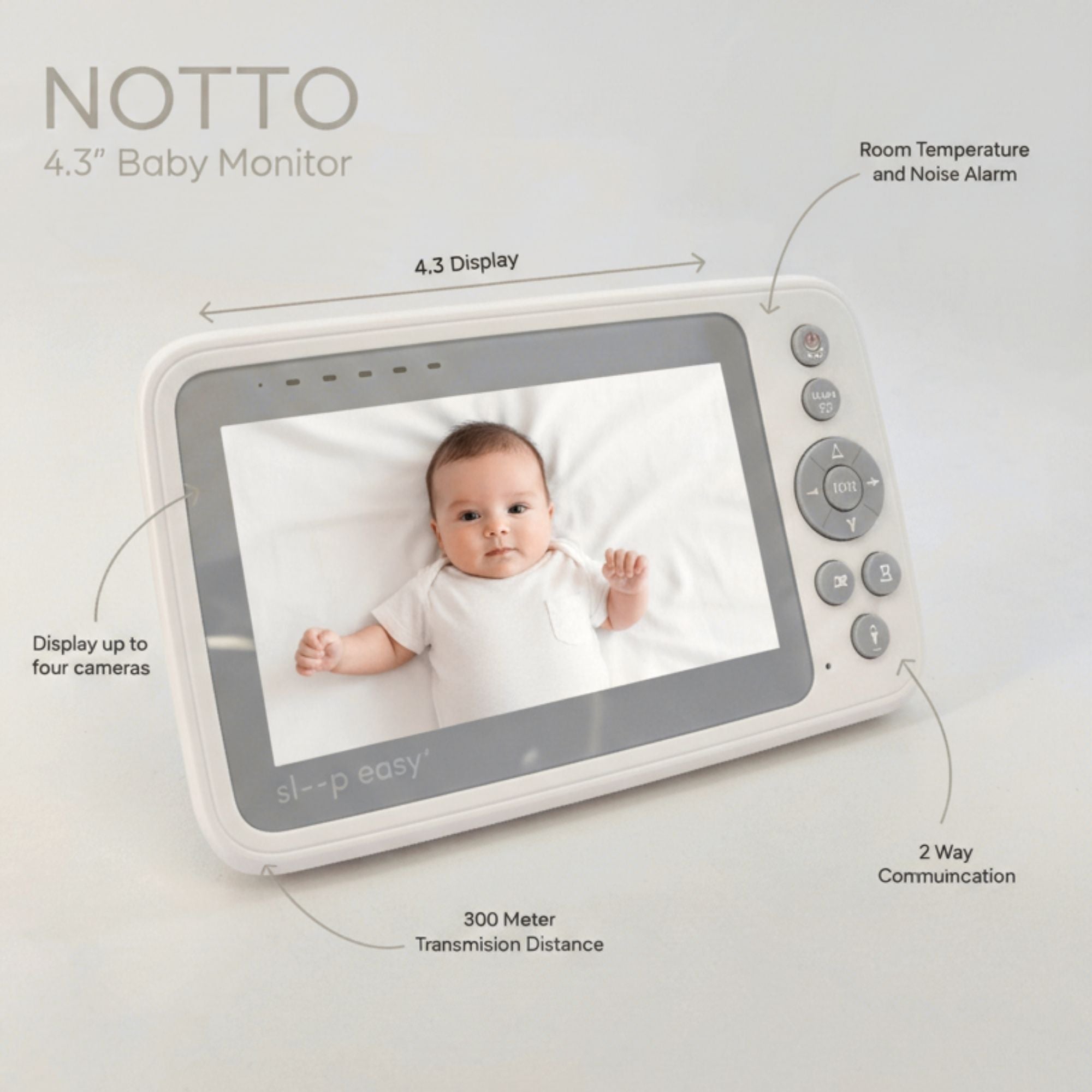 Sleepeasy Notto 4.3" Baby Monitor with Camera