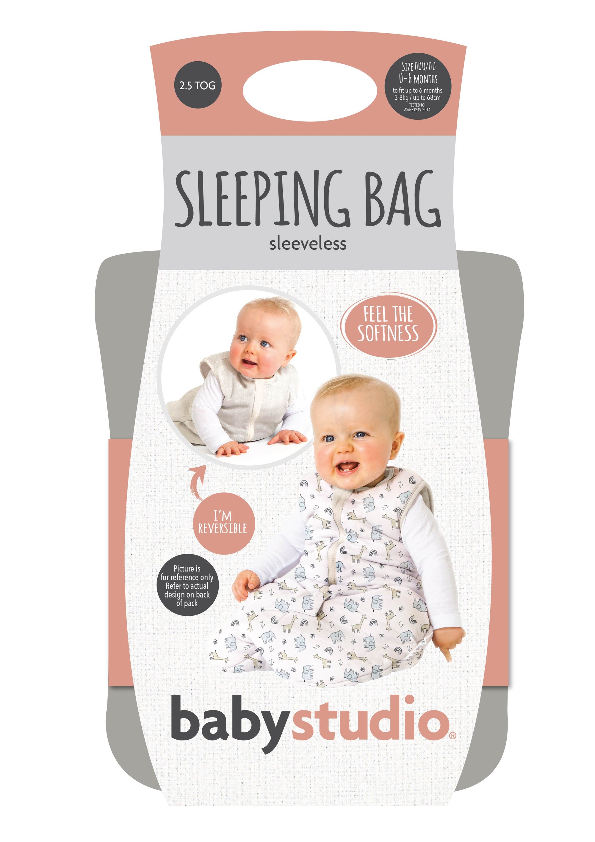 Grey Marle Baby Sleeping Bag 2.5TOG (6-18 Months) | babystudio