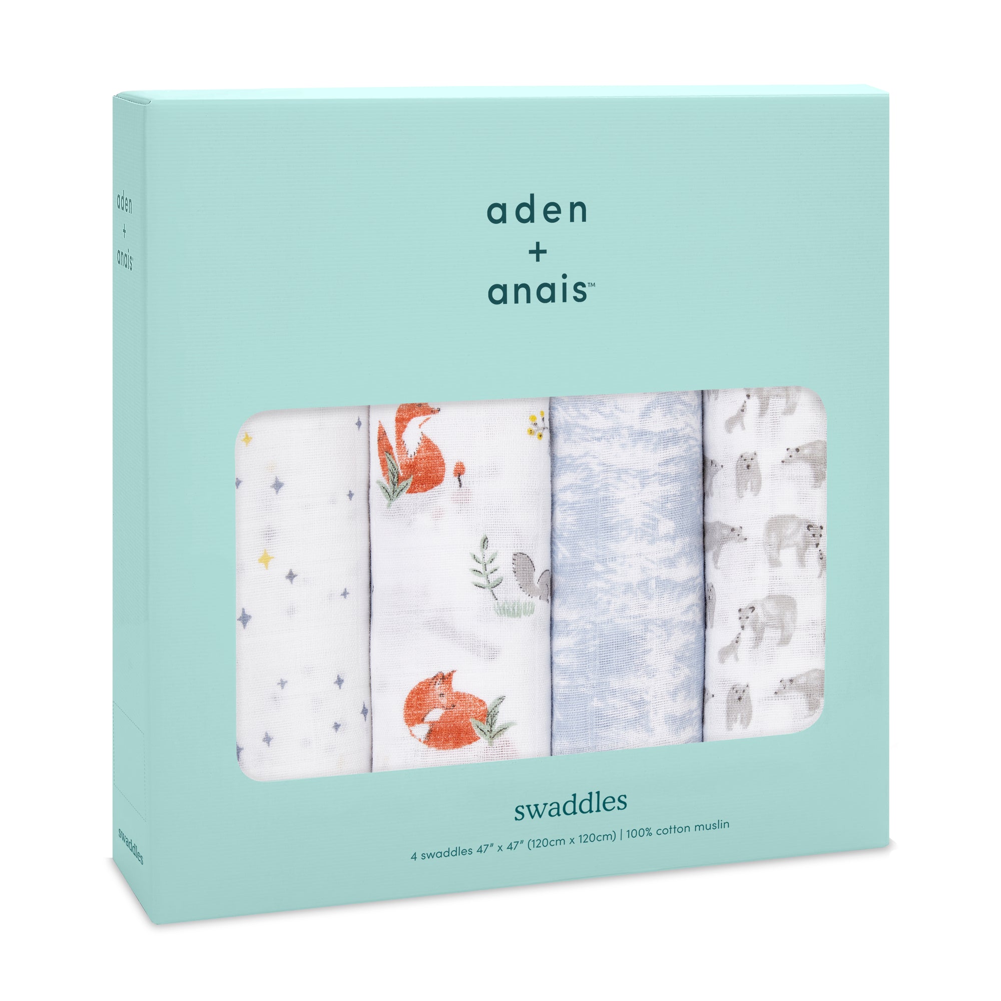 aden + anais naturally 4-pack muslin swaddles