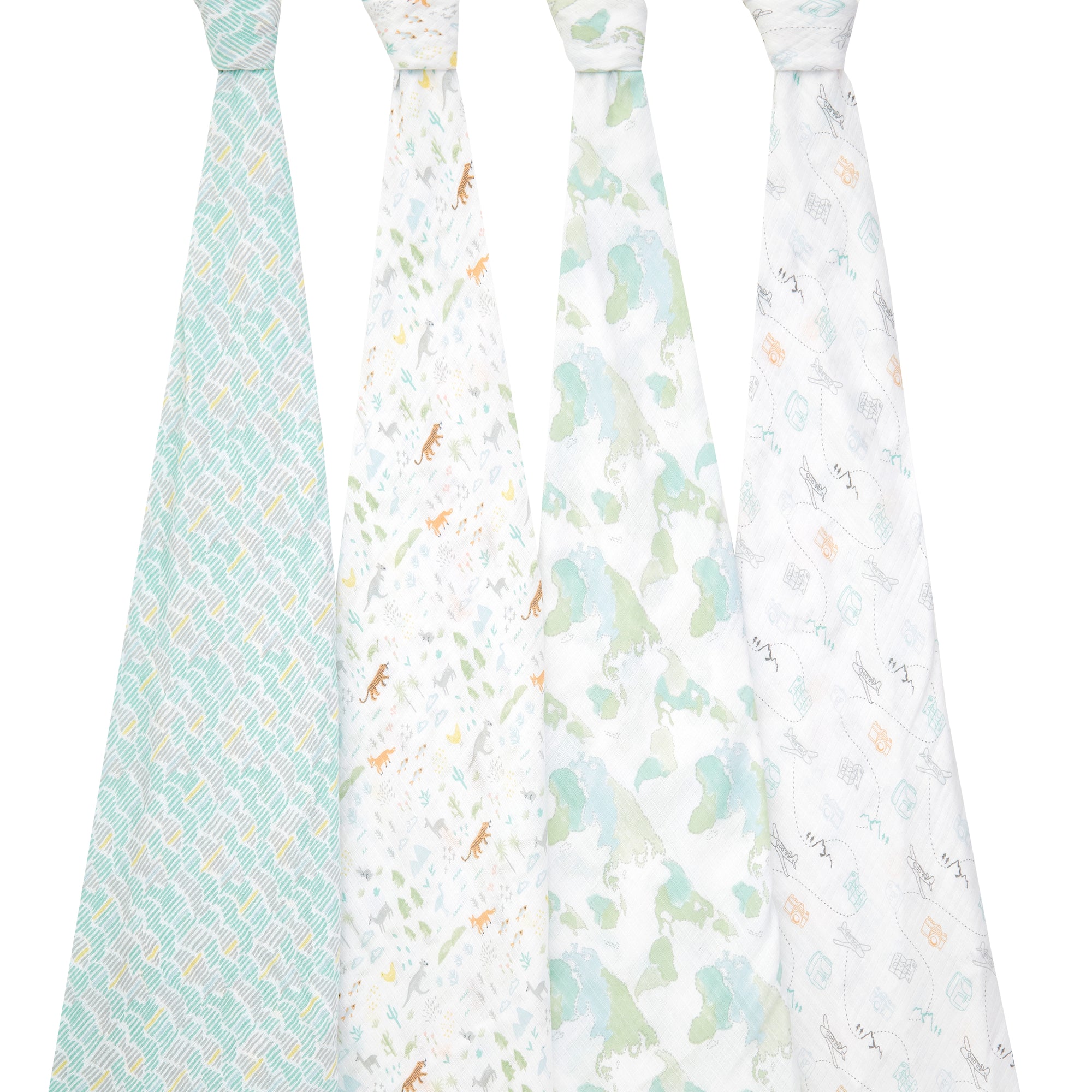Aden + Anais voyager ESSENTIALS CLASSIC 4-pack swaddles