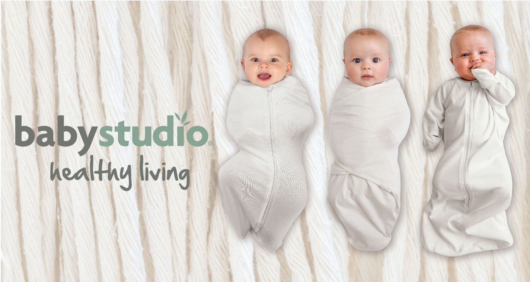 Babystudio Swaddle Pouch Organic Cotton Large (0-3m) - NAVY