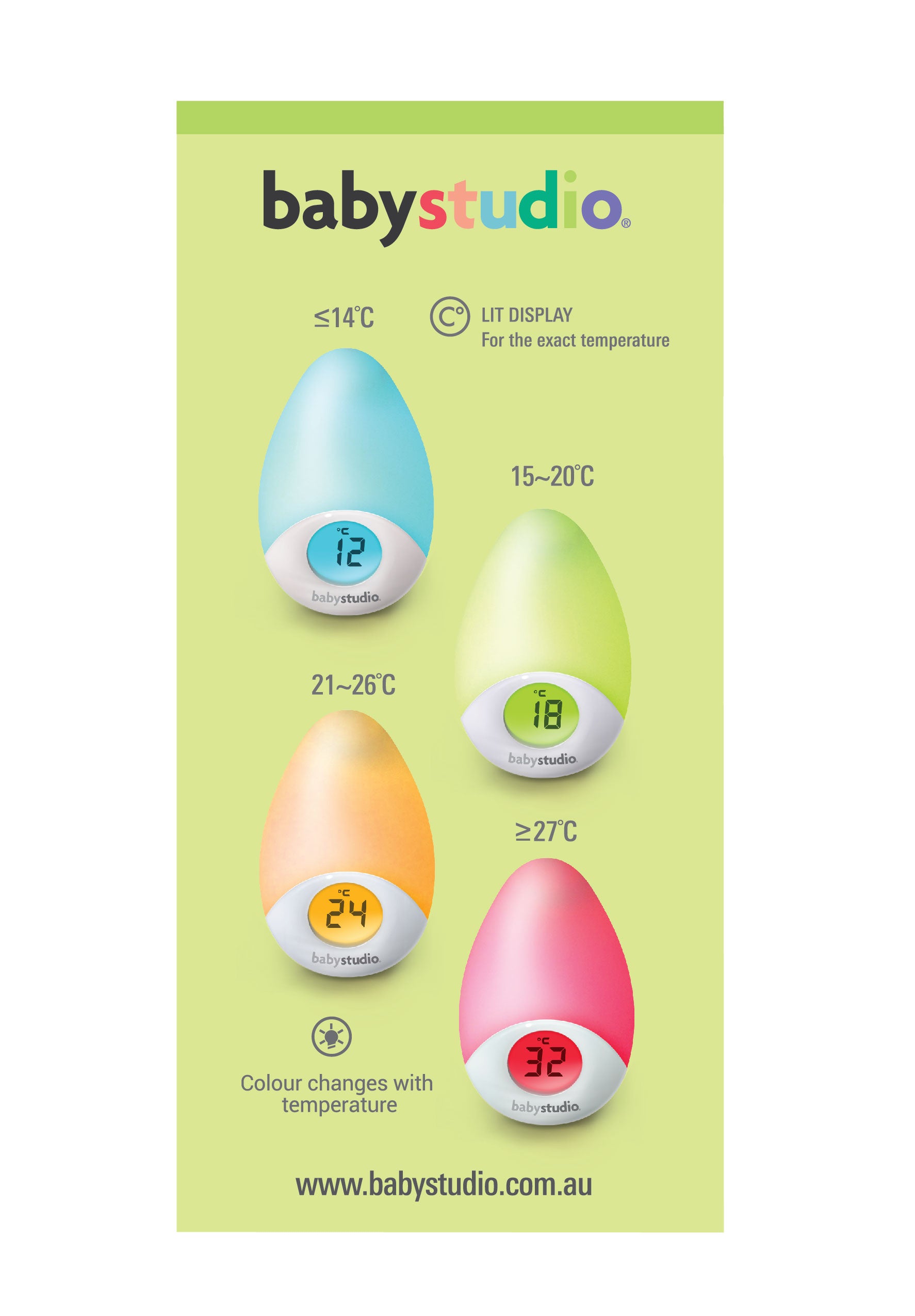 Sleep Easy Tear Drop Night Light and Room Temperature Reading
