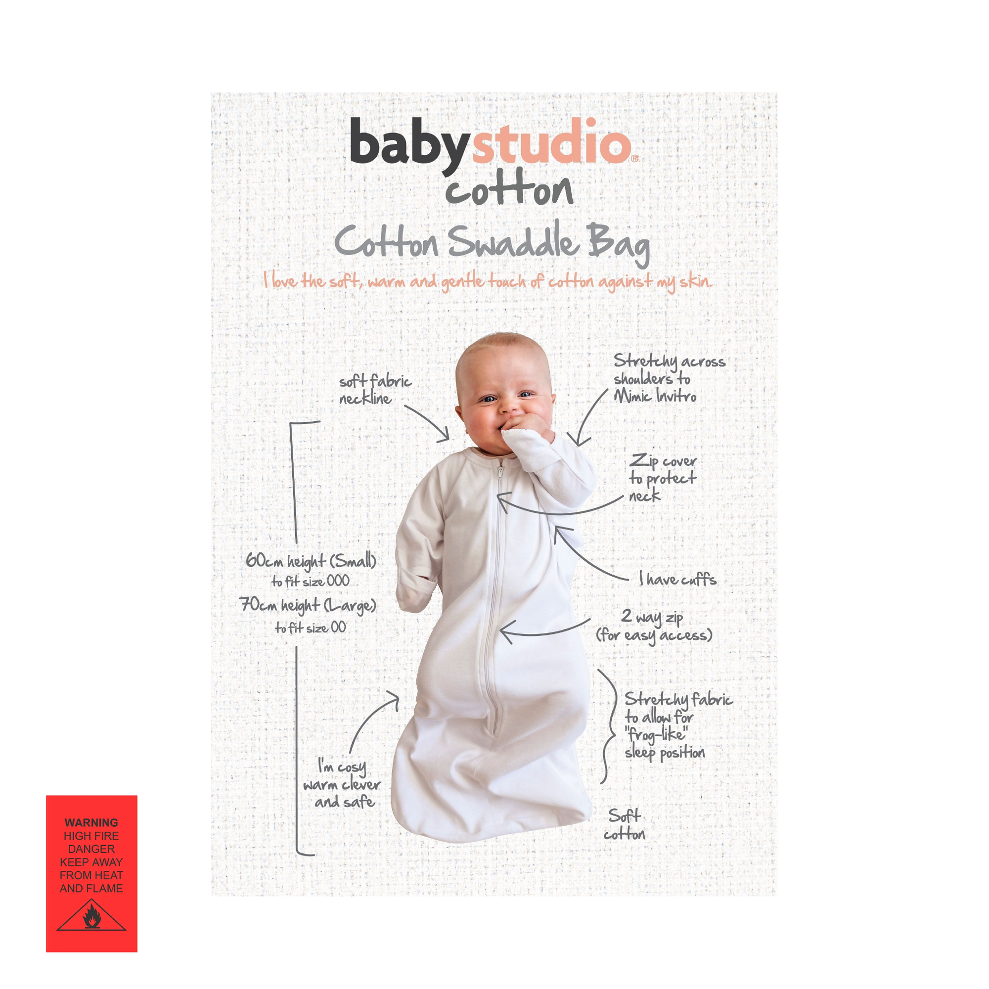 all-in-one swaddlebag - BCI cotton