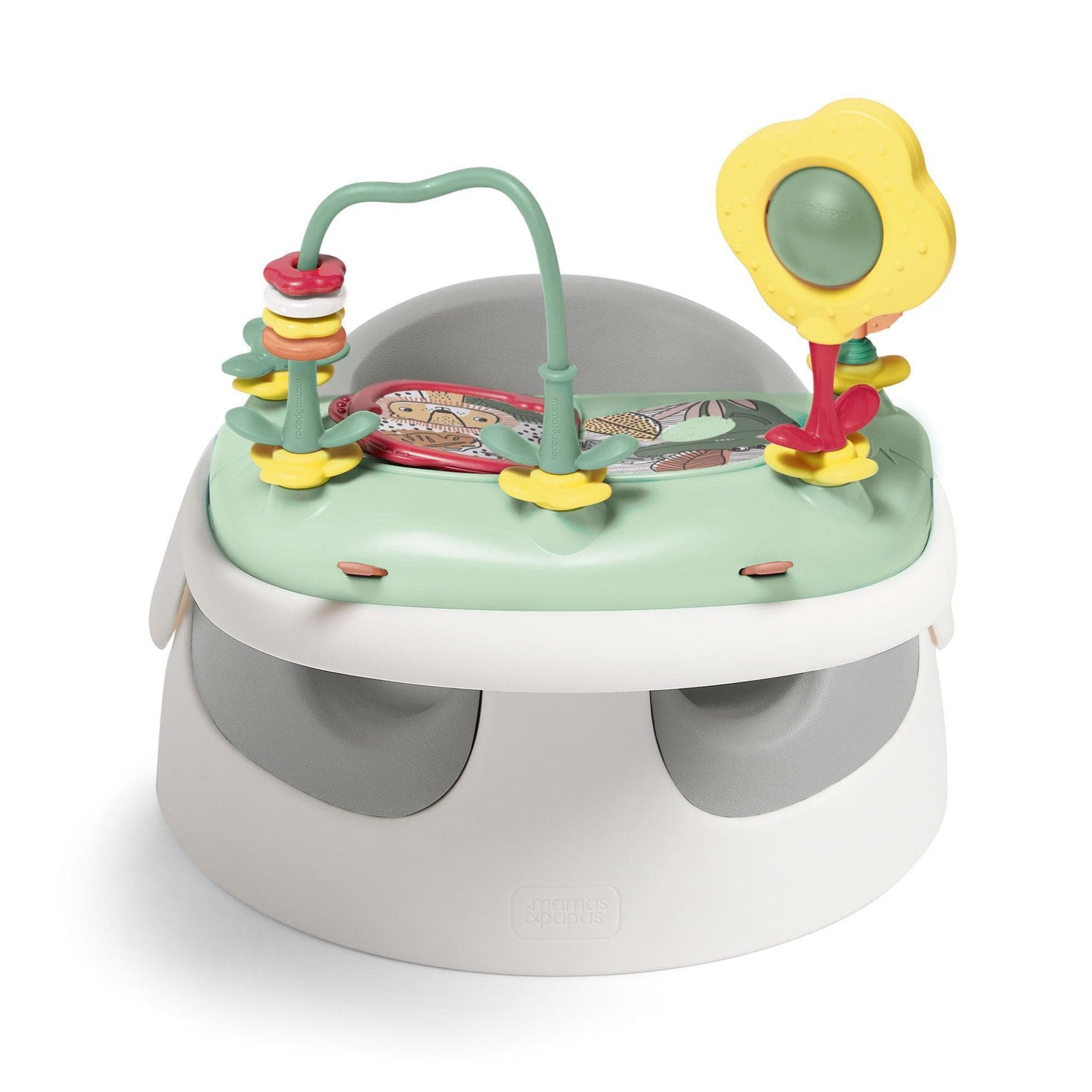 Mamas & Papas Snug Floor Seat with Activity Tray - Pebble Grey (with FREE splash mat)