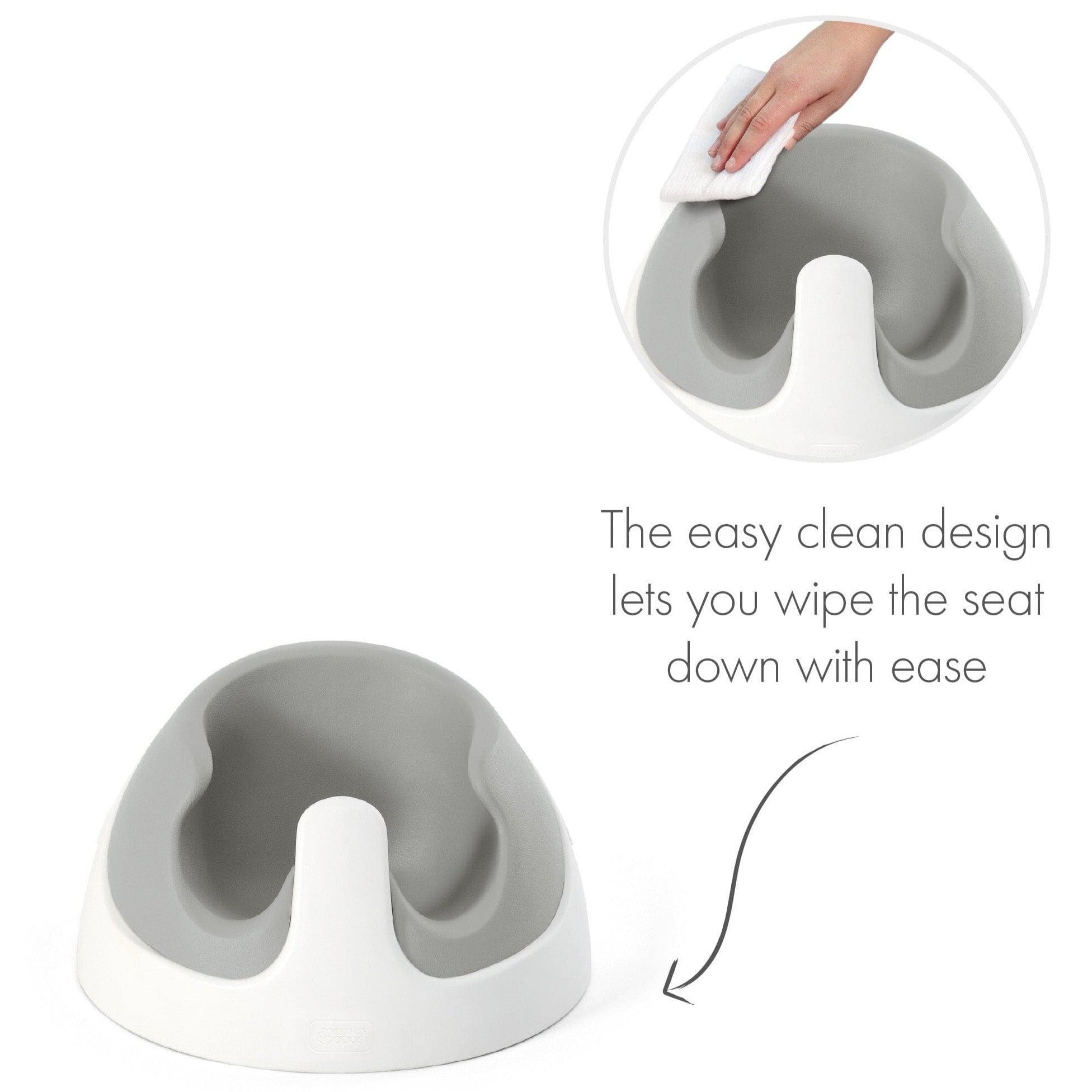 Mamas & Papas Snug Floor Seat with Activity Tray - Pebble Grey (with FREE splash mat)